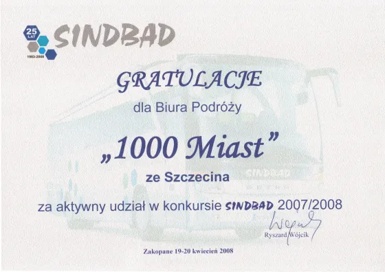 Wyróżnienie w konkursie SINDBAD 2007/2008 — SINDBAD, 2008